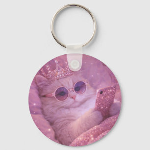 Chaveiro Gata Princesa Mimada Enviando Mensagens na Cama