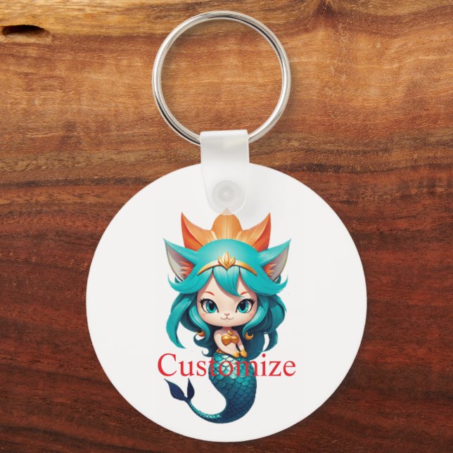 Chaveiro Gatinha Fofa Sereia Thunder_Cove (Frente)