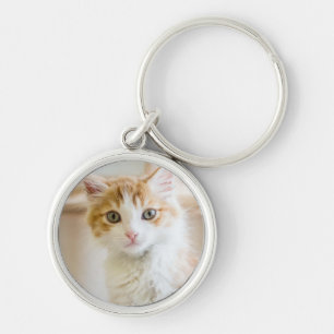 Chaveiro Gatinho alaranjado & branco