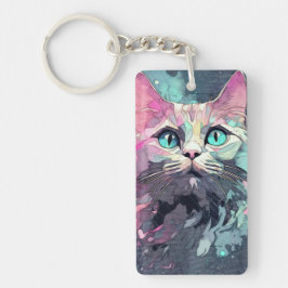 Chaveiro Gatinho Azul Místico | Gato cúmulo