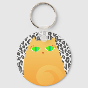 Chaveiro Gatinho bonito do gengibre no leopardo de neve -
