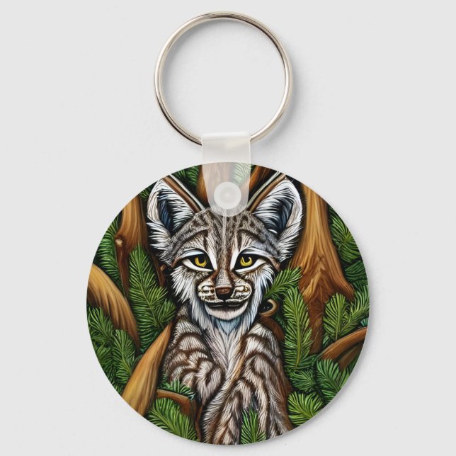 Chaveiro Gatinho bonito e adorável do Lynx (Frente)