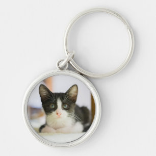 Chaveiro Gatinho branco e preto doce