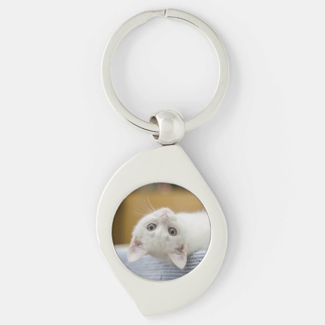 Chaveiro Gatinho, Branco, Gato (Frente)