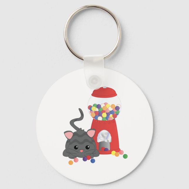 Chaveiro Gatinho brincando com Gumballs (Frente)