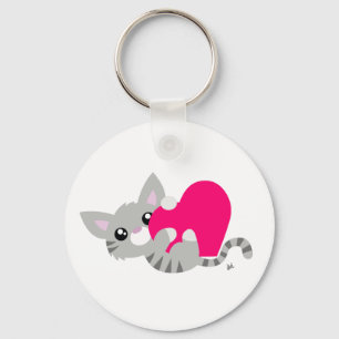 Chaveiro Gatinho Cinza dia de os namorados