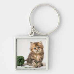 Chaveiro Gatinho com fio verde