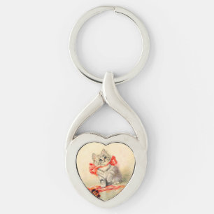 Chaveiro Gatinho com Fita Vermelha