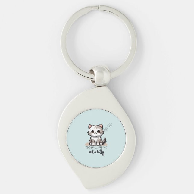 Chaveiro Gatinho Cutie Metal (Frente)