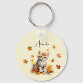 Chaveiro Gatinho-de-cor-de-laranja-acastanhado