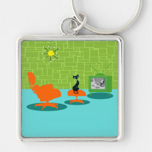 Chaveiro Gatinho de  de Idade do Espaço Retroativ