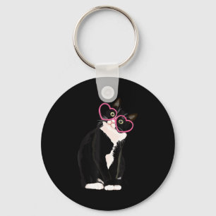 Chaveiro Gatinho de gato preto legal coração vermelho Gles 