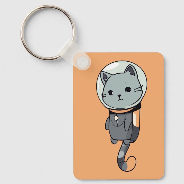Chaveiro Gatinho do Astronauta de Kawaii (Frente)
