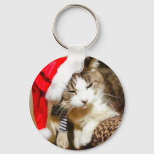 Chaveiro Gatinho do papai noel Painterly