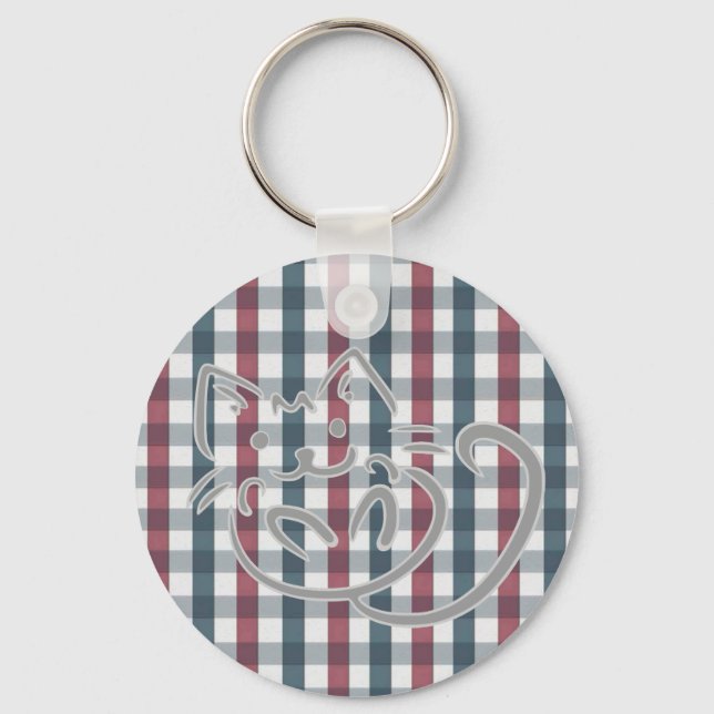 Chaveiro Gatinho e Xadrez (Frente)