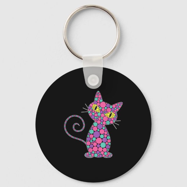 Chaveiro Gatinho Engraçado Adora Bolinhas Feliz Dia Ponto G (Frente)