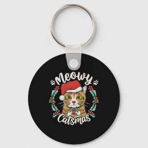 Chaveiro Gatinho Gato Bonito Natal Chapéu Santa Hat Catmas