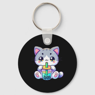Chaveiro Gatinho Gato de Chá Gato de Kawaii Bonito Animação