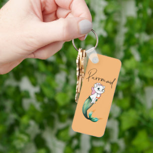 Chaveiro Gatinho Gato-Purê - Design de Gato-Sereia Divertid