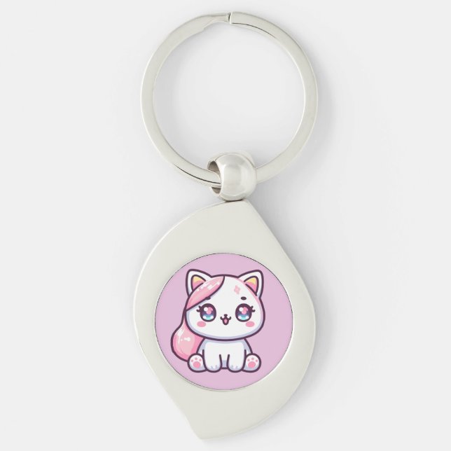 Chaveiro Gatinho Kawaii Adorável (Frente)