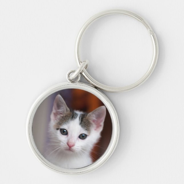Chaveiro Gatinho manchado branco (Frente)