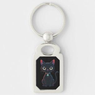 Chaveiro Gatinho Preto Pouco Assustador