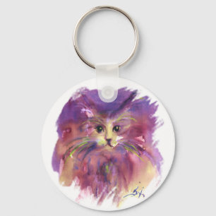 CHAVEIRO GATINHO ROXO ,RETRATO DE GATO