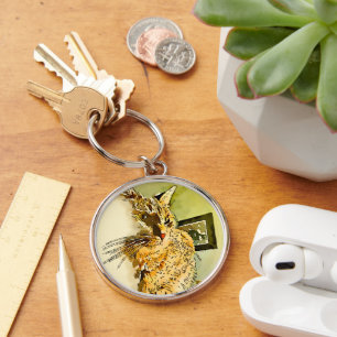 Chaveiro Gatinho Whiskers Heart Nose Watercolor