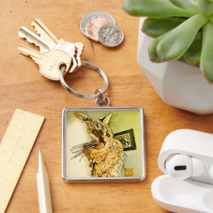 Chaveiro Gatinho Whiskers Heart Nose Watercolor