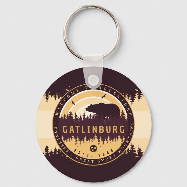 Chaveiro Gatlinburg Tennessee Bear Pine Nature (Frente)