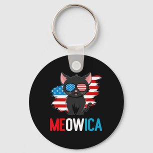 Chaveiro Gato 4 De Julho Meowica Patriotic Kitten American