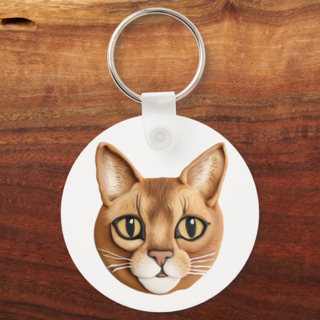 Chaveiro Gato Abissínio 3D Inspirado (Verso)