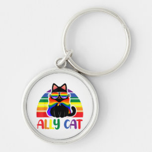 Chaveiro Gato Aliado LGBT Seja Gentil Arco-Íris Gay Engraça