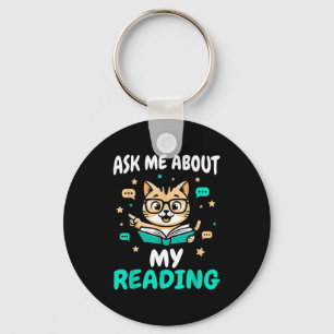 Chaveiro Gato amante de livros - professor lendo - homens m