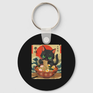 Chaveiro Gato Anime Comendo Ramen Arte Japonesa Gráfico Gat