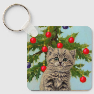 Chaveiro Gato Antigo e Árvore de Natal