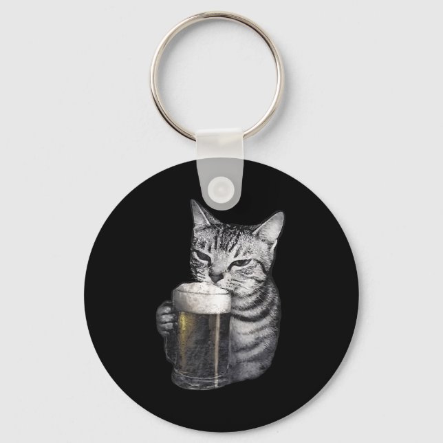 Chaveiro Gato bebendo cerveja  (Frente)