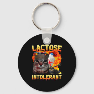 Chaveiro Gato Bobo Intolerante à Lactose Meme Dito Divertid