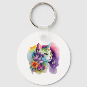 Chaveiro Gato boêmico cósmico bonito