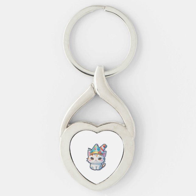 Chaveiro Gato bonito tem festa de Ano Novo (Frente)