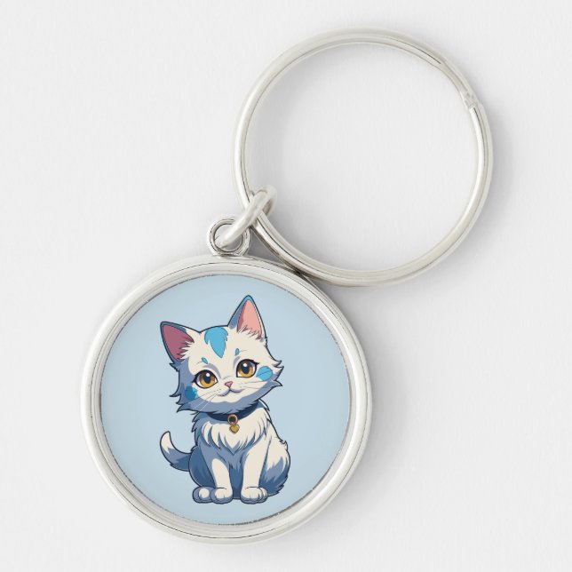 Chaveiro Gato Branco com Charme Felino (Frente)