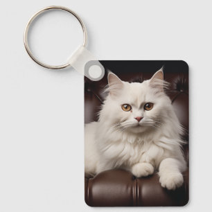 Chaveiro Gato branco majestoso