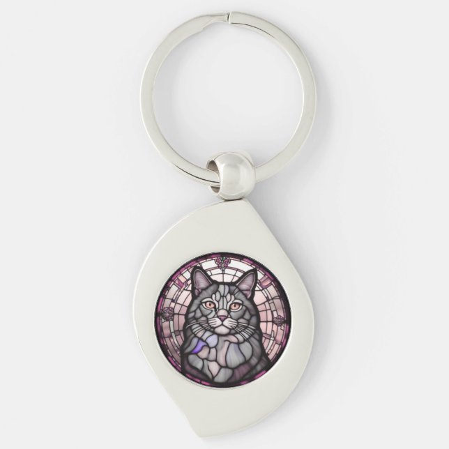 Chaveiro Gato Cinza  (Frente)