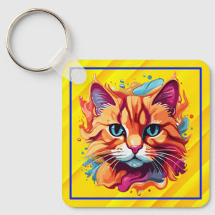 Chaveiro Gato Colorido Bonito Face-87002