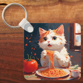 Chaveiro Gato comendo espaguete