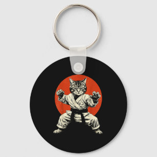 Chaveiro Gato de Artes Marciais Karate Judo Bandeira Japone