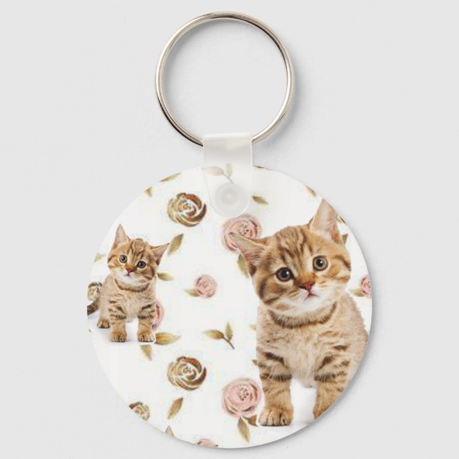 Chaveiro Gato de Chave Gato Floral (Frente)