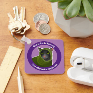 Chaveiro Gato de Consciência da Fraude Cibernética - Hacker