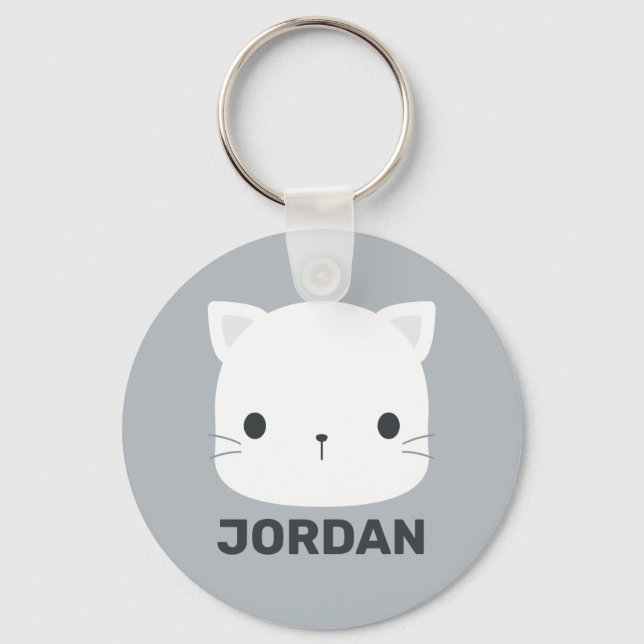Chaveiro Gato de Cuta com Nome Personalizado (Frente)