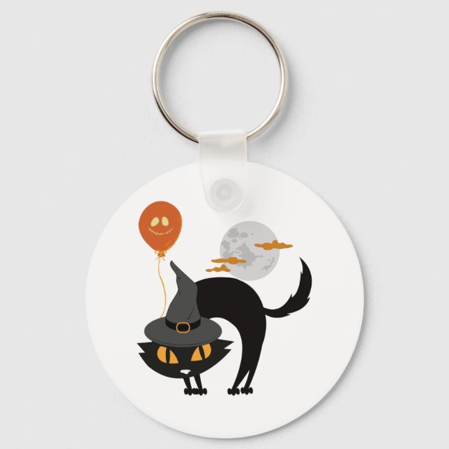 Chaveiro Gato de Halloween Spooky (Frente)